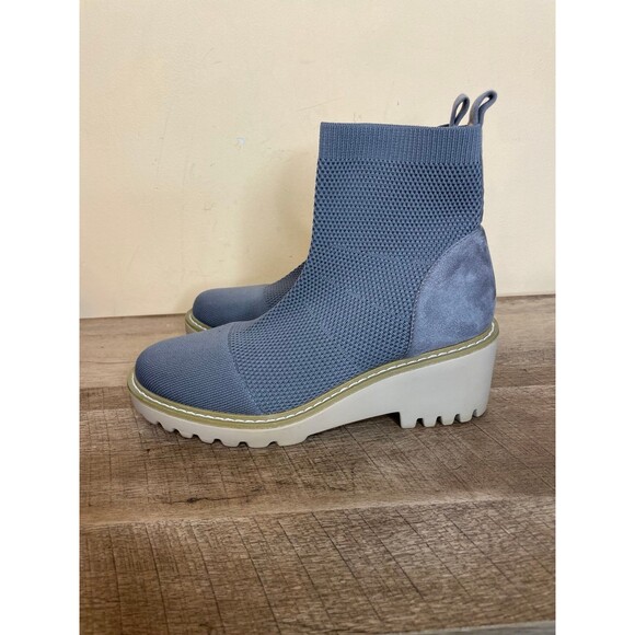 Size 9 Nicole Miller Womens grey Ankle Boots Mesh & Suede Upper Rubber Sole - Picture 1 of 8